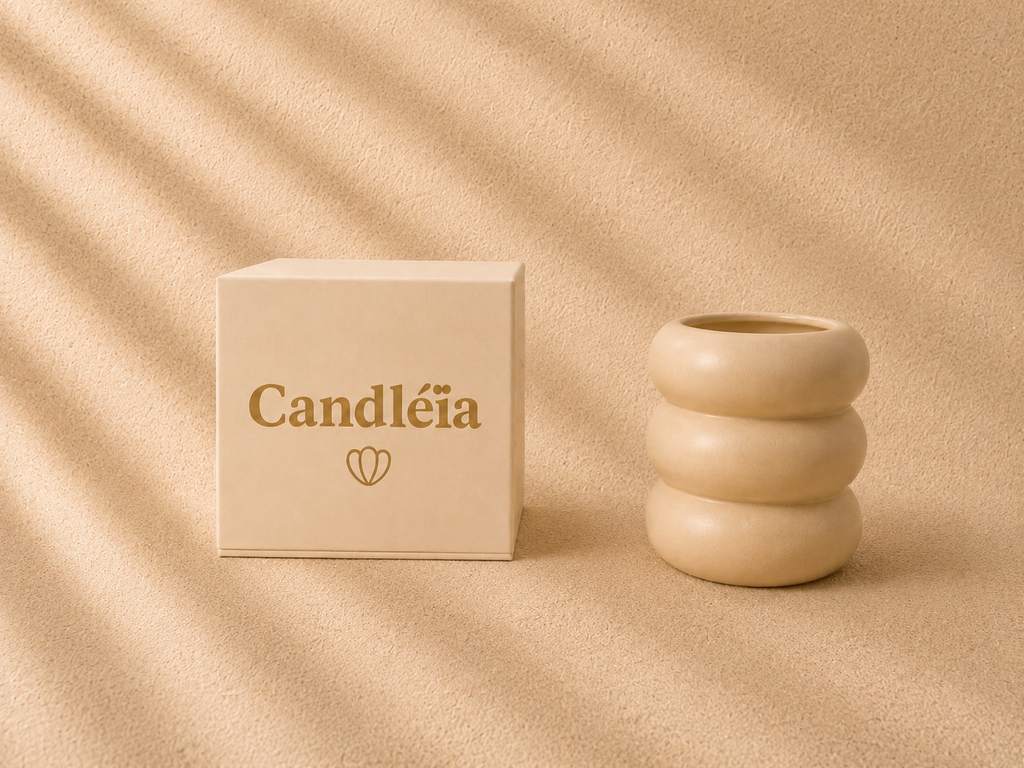 Coffret Élégance Candléïa et bougie parfumée en céramique